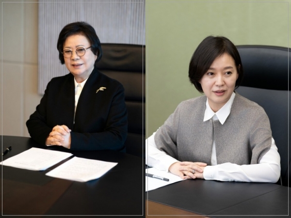 (왼쪽부터)송영숙 한미그룹 회장, 임주현 한미그룹 부회장. 사진제공=한미그룹